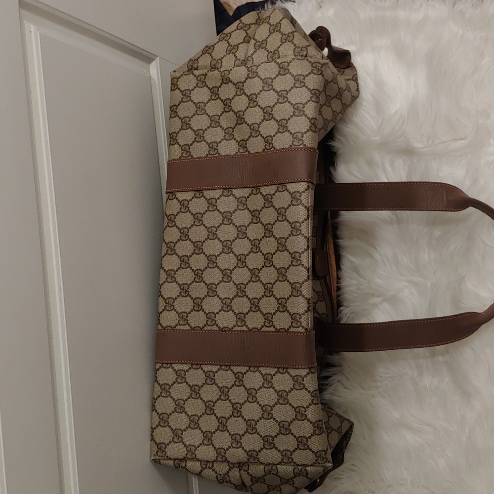 Authentic Vintage Gucci GG Monogram Supreme Duffel Carry on Weekender Travel Bag - Picture 5 of 10